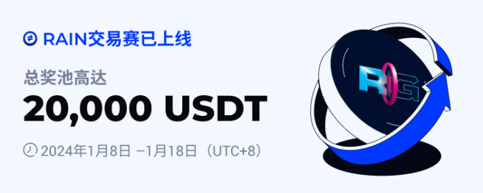 图片[1] - 火必：火币HTX将于2024年1月8日上线RAIN交易赛，交易瓜分20,000 USDT